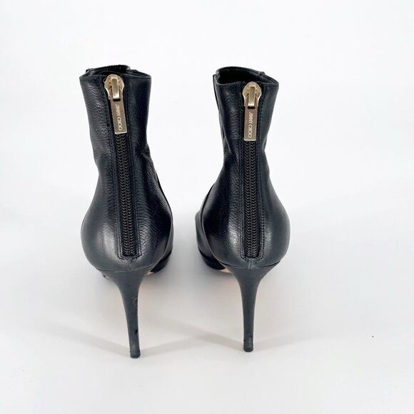 Jimmy Choo Harvey 100 Black Grainy Calf Leather Platform Ankle Boot Women's 36.5 - Picture 6 of 10